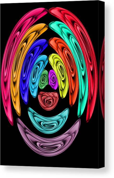 Clown Canvas Print featuring the digital art The Rose Clown Abstract by Ronald Mills