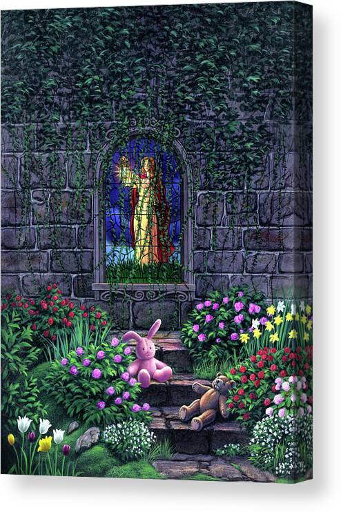 England Canvas Print featuring the painting The Secret Garden by Jerry LoFaro
