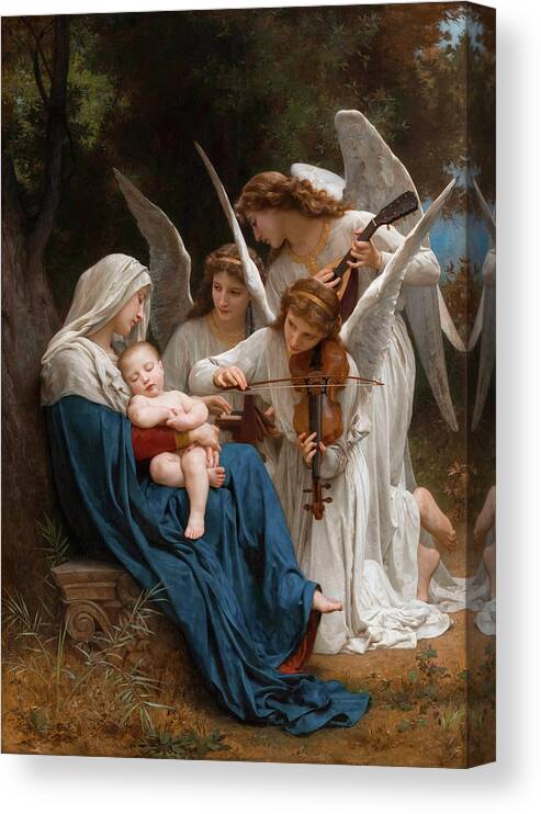 William Adolphe Bouguereau Canvas Print featuring the painting The Song of the Angels by William-Adolphe Bouguereau