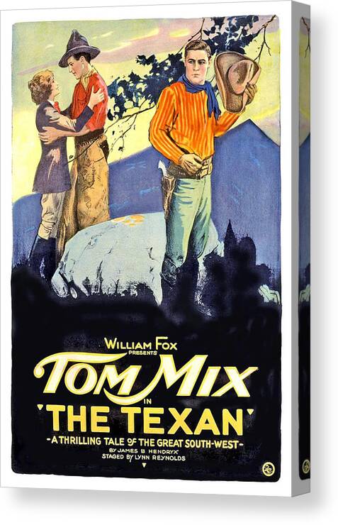 The Texan Canvas Print featuring the photograph The Texan by Fox Films