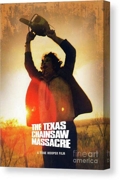 Movie Poster Canvas Print featuring the digital art The Texas Chainsaw Massacre by Bo Kev