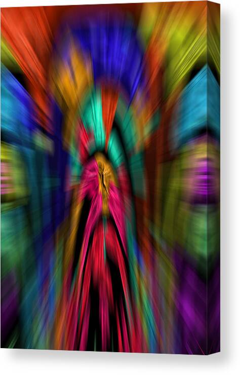 Abstract Canvas Print featuring the digital art The Time Tunnel in Living Color - Abstract by Ronald Mills