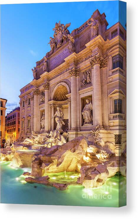 Italy Rome Canvas Print featuring the photograph The Trevi fountain, Rome by Neale And Judith Clark