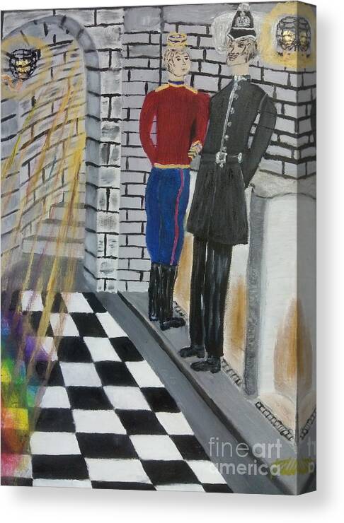 Gay Canvas Print featuring the painting The Victorian Gay Scene by David Westwood