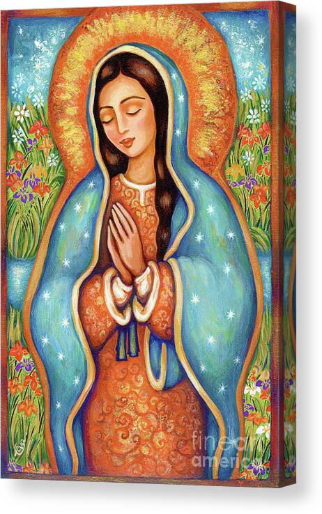 Christian Icon Canvas Print featuring the painting The Virgin of Guadalupe by Eva Campbell