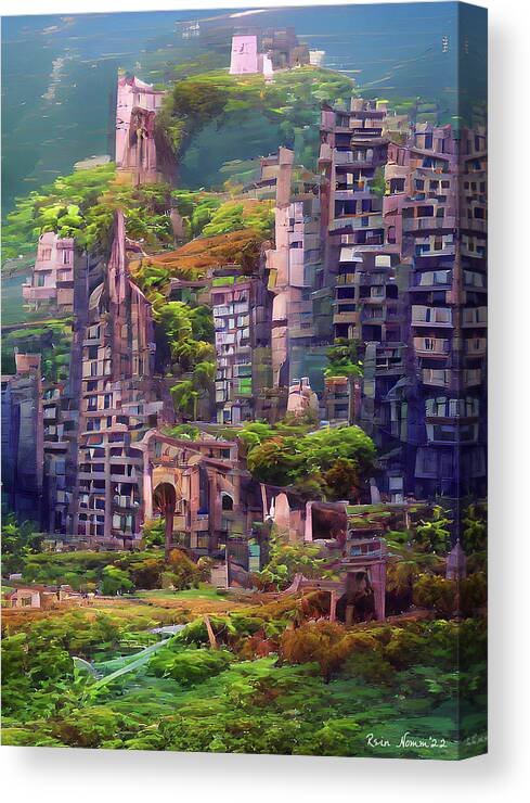  Canvas Print featuring the digital art The World Without Us by Rein Nomm
