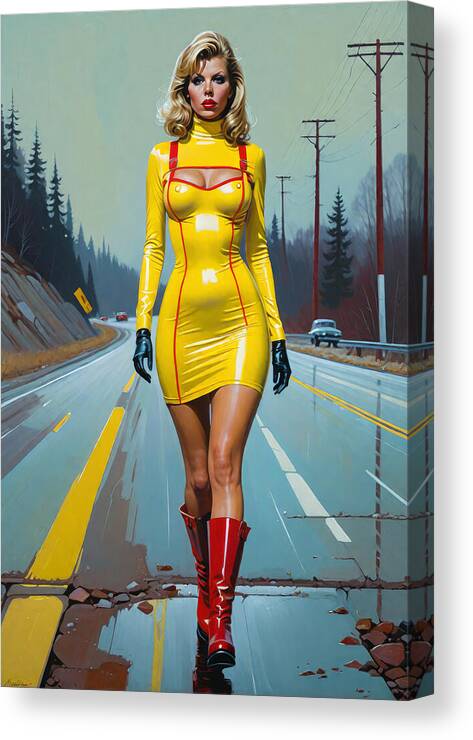 Nancy Canvas Print featuring the painting These boots are made for walking by My Head Cinema