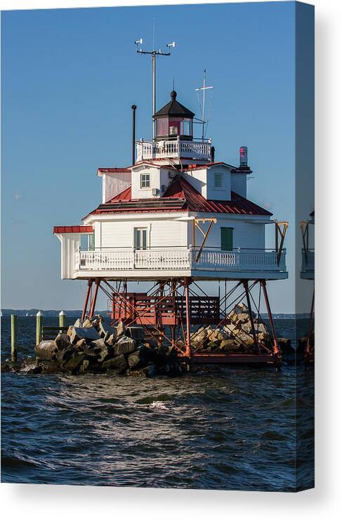 Lighthouse Canvas Print featuring the photograph Thomas Point Light - No.1 by Steve Ember