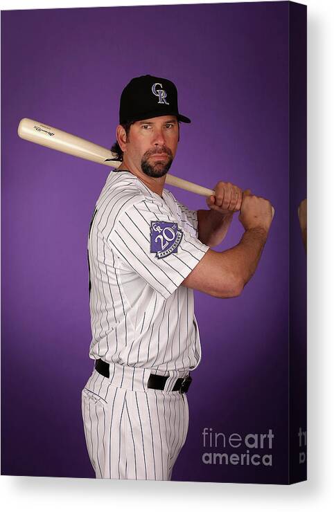 Media Day Canvas Print featuring the photograph Todd Helton by Christian Petersen