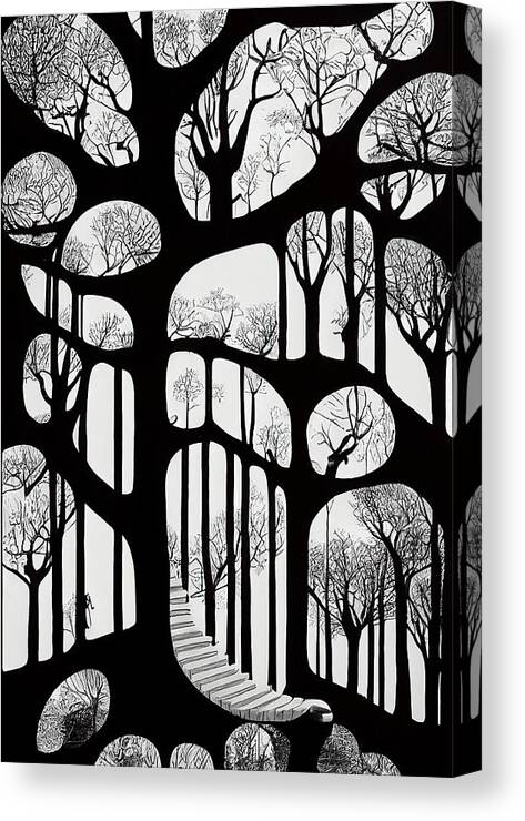 Trees Canvas Print featuring the digital art Trees by Nickleen Mosher
