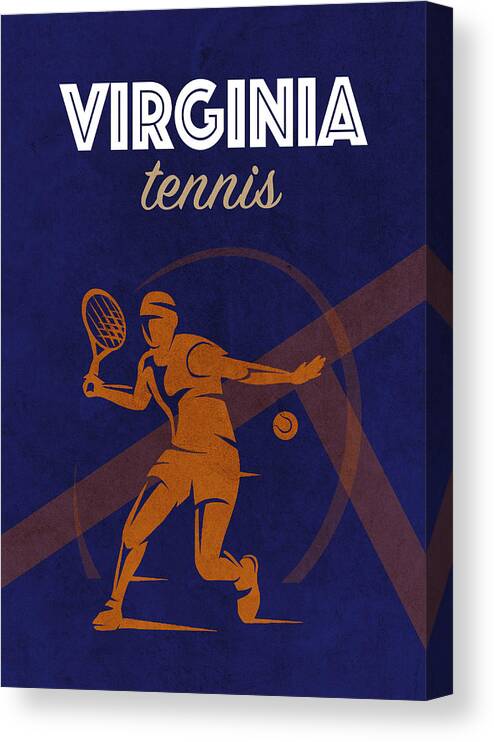 University Of Virginia Canvas Print featuring the mixed media University of Virginia Tennis College Sports Vintage Poster by Design Turnpike