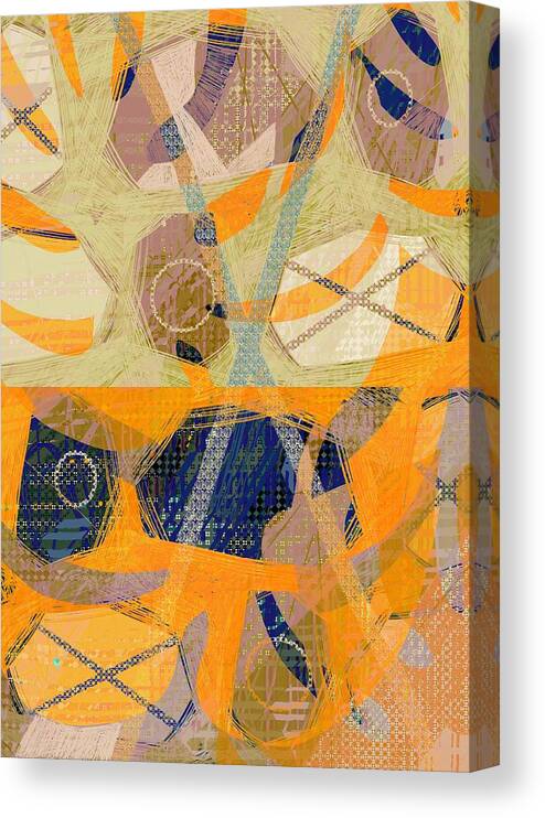 Abstract Canvas Print featuring the digital art Upside Down by Jennifer Lommers