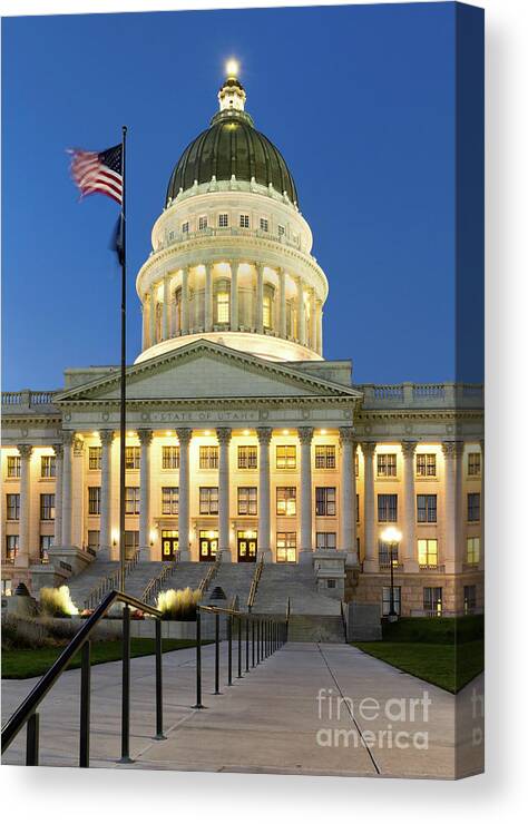 Architecture Canvas Print featuring the photograph Utah State Capitol by Jerry Fornarotto