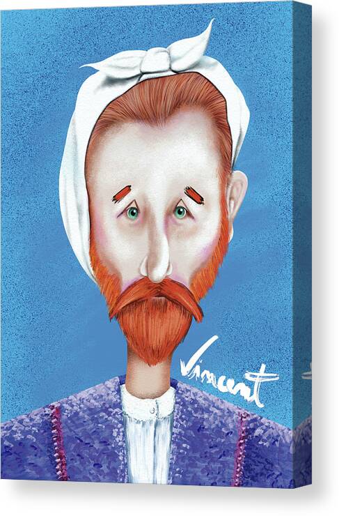 Vincent Canvas Print featuring the digital art Vincent lost a ear by accident by Isabel Salvador