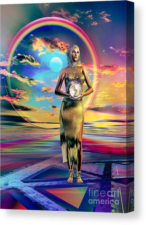 Fantasy Canvas Print featuring the digital art Violet Horizons by Shadowlea Is