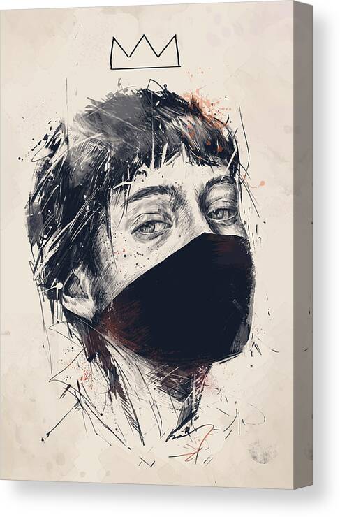Girl Canvas Print featuring the drawing Who's The Queen by Balazs Solti
