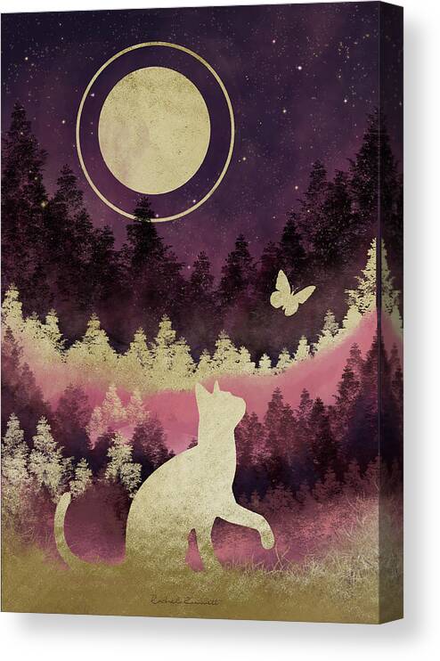 Cat Canvas Print featuring the digital art Willow by Rachel Emmett