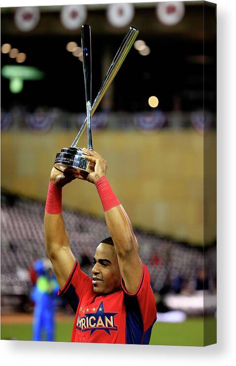 Yoenis Cespedes Canvas Print featuring the photograph Yoenis Cespedes by Rob Carr