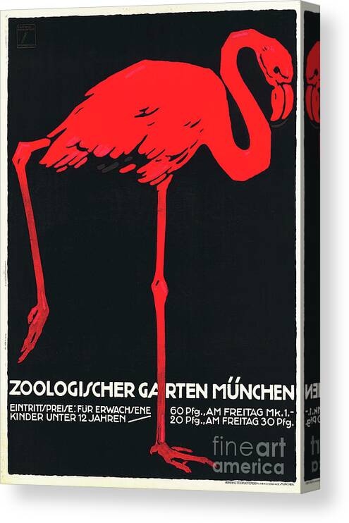 ZOOLOGISCHER GARTEN MUNCHEN Germany Munich Zoo Promotion Travel Poster  Ludwig Hohlwein Canvas Print / Canvas Art by Retro Posters | Pixels Canvas  Prints