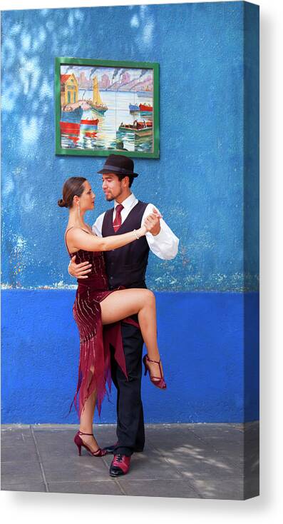 Young Men Canvas Print featuring the photograph Tango Dancers #1 by Grant Faint
