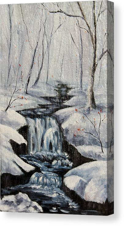 Winter Canvas Print featuring the painting Winter Fall by Meaghan Troup