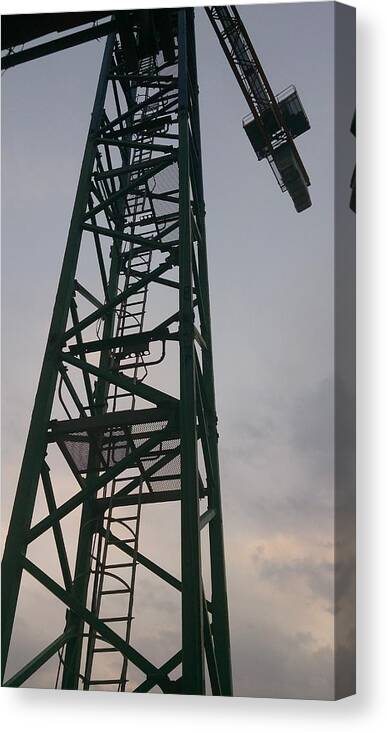 Construction Canvas Print featuring the photograph Construction Crane #2 by Moshe Harboun