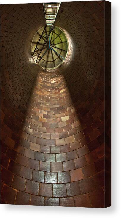 Silo Farm Canvas Print featuring the photograph A Silo of Light From Above by Jerry Cowart
