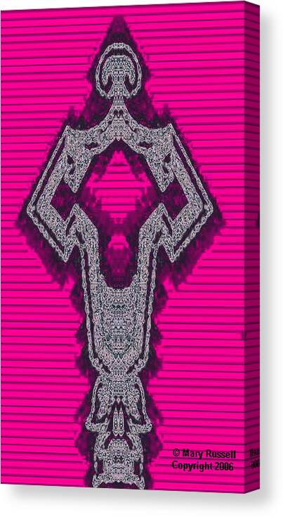 Pink Canvas Print featuring the digital art Akimbo by Mary Russell