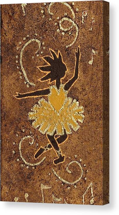 Kokopelli Canvas Print featuring the painting Ballerina by Katherine Young-Beck