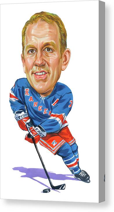Brian Leetch Canvas Print featuring the painting Brian Leetch by Art 