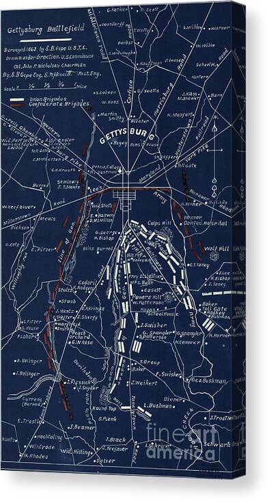 Gettysburg Address Canvas Print featuring the digital art Gettysburg Blueprint by Patricia Lintner