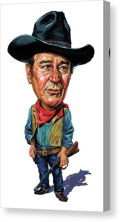 #faaAdWordsBest Canvas Print featuring the painting John Wayne by Art 