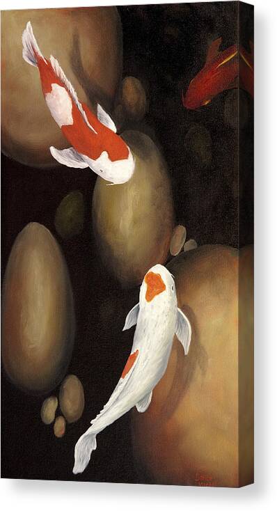 Koi Fish Canvas Print featuring the painting Koi by Darice Machel McGuire