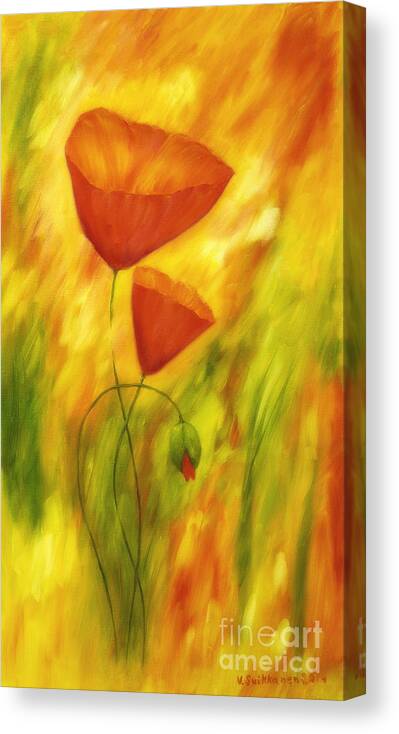 Abstract Canvas Print featuring the painting Lovely poppies by Veikko Suikkanen