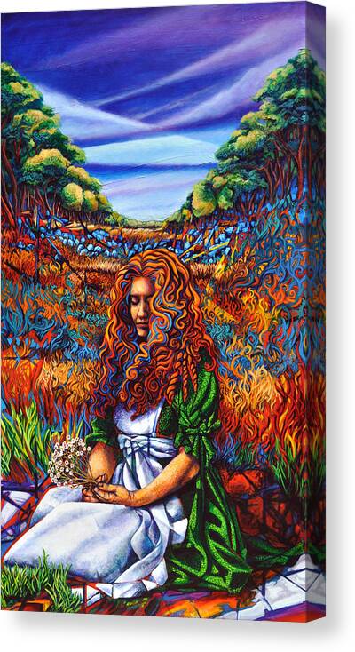 Girl Canvas Print featuring the painting She was... by Greg Skrtic