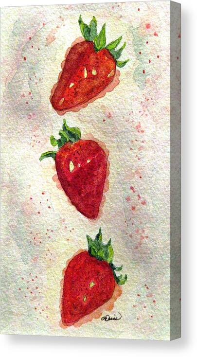 Strawberries Canvas Print featuring the painting So Juicy by Angela Davies