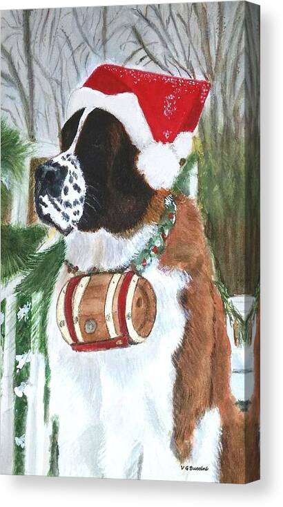St Bernard Canvas Print featuring the painting Sonoma to the Rescue by Vickie G Buccini