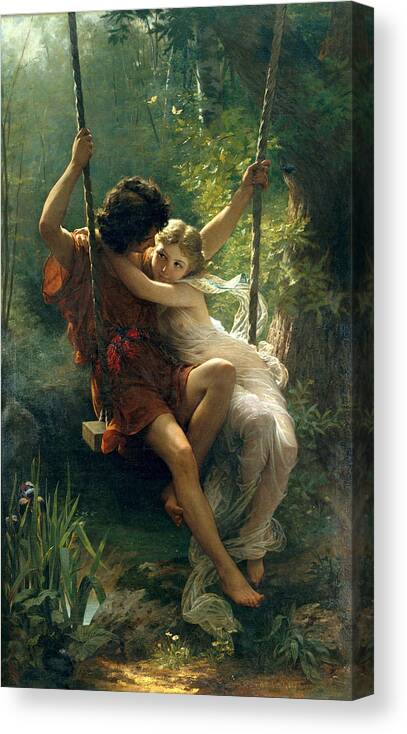 Pierre Auguste Cot Canvas Print featuring the painting Springtime by Pierre Auguste Cot