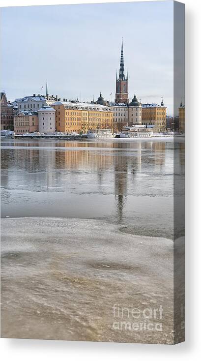 Postcard Canvas Print featuring the photograph Stockholm Winter by Antony McAulay