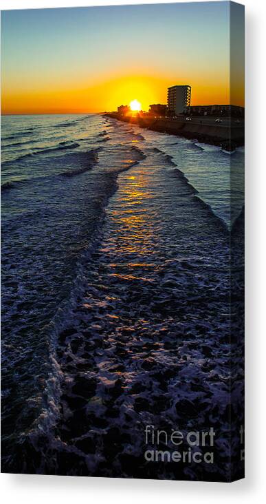 Ocean Canvas Print featuring the photograph Sunset Surf by Perry Webster