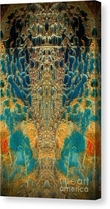 Abstract Canvas Print featuring the photograph Termite Damage by Karen Newell