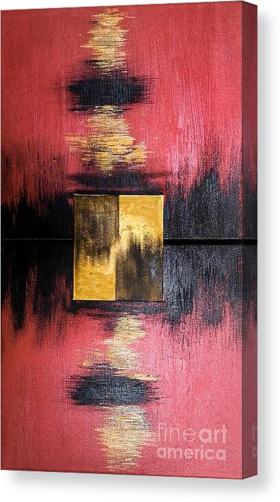 Abstract Canvas Print featuring the painting The Sunset by Fei A