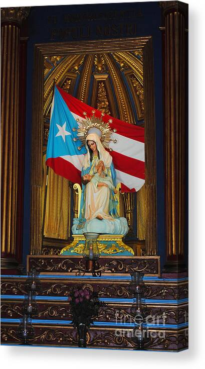 Catholic Canvas Print featuring the photograph Virgin Mary in Church by George D Gordon III