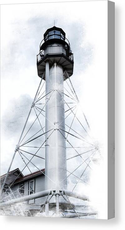 Evie Canvas Print featuring the photograph Whitefish Point Lighthouse by Evie Carrier