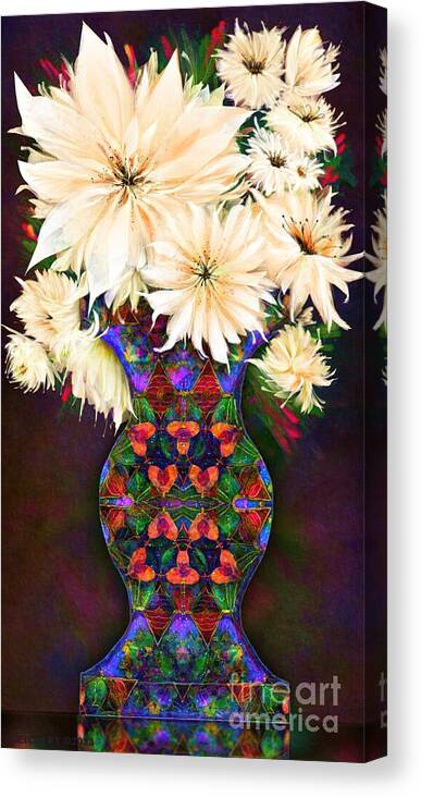 Floral Canvas Print featuring the digital art Winter's Song by Mary Eichert