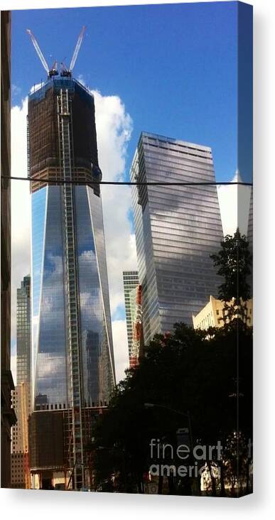 World Trade Center Canvas Print featuring the photograph World Trade Center Twin Tower by Susan Garren