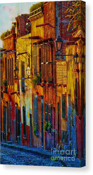 Street Canvas Print featuring the photograph On The Way Home by John Kolenberg