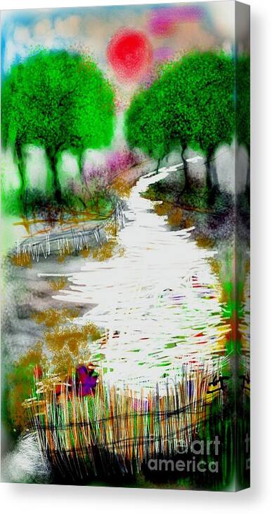 Smartphone Drawing Canvas Print featuring the digital art Breathing zone #1 by Subrata Bose