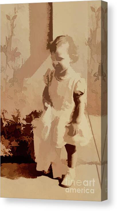 Child Canvas Print featuring the photograph 1940s Little Girl by Linda Phelps