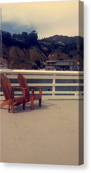 Malibu Canvas Print featuring the photograph 2 Chairs in Malibu by Katikaila Green